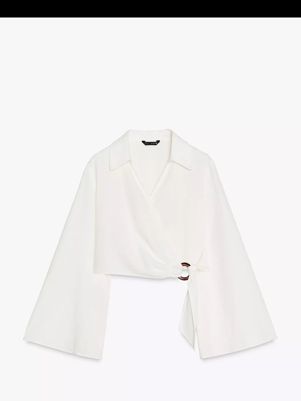 Zara White Wrap Blouse with Side Ring